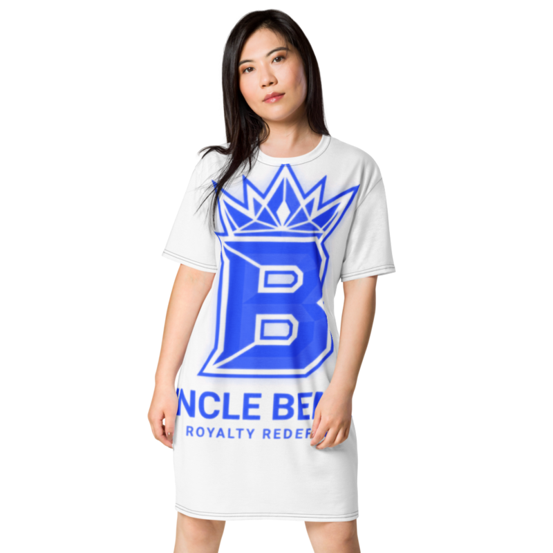 Uncle Benny ® Cyber All-Over T-Shirt Dress Neon Blue EST. 2020