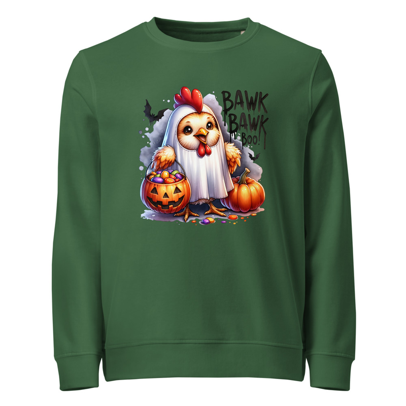 Halloween T-Shirt Cute Chicken Ghost Costume Design, Funny Spooky Farmhouse Halloween Shirt – view 4