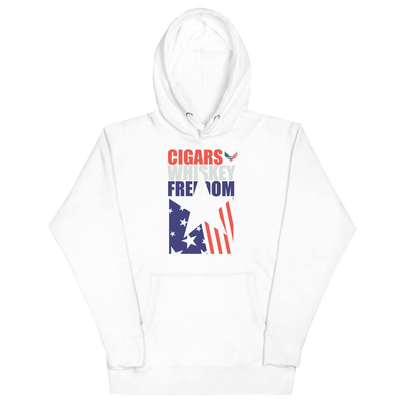 Cigars Whiskey and Freedom - American Pride Unisex Hoodie