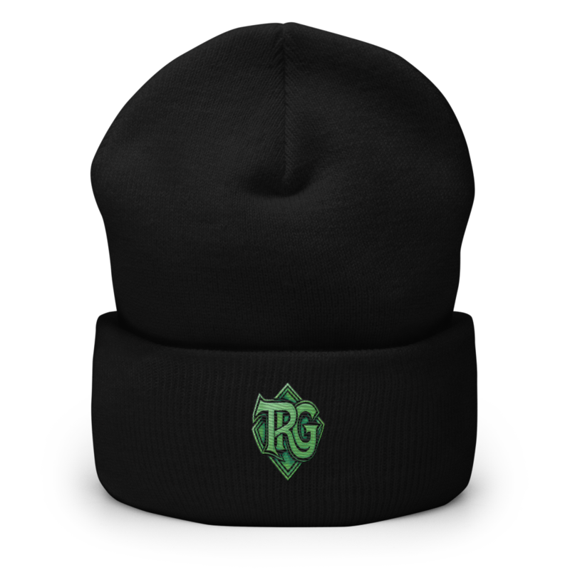 TRG Black Unisex Cuffed Knit Beanie
