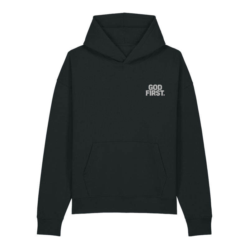 GOD FIRST relaxed mid-weight hooded sweatshirt