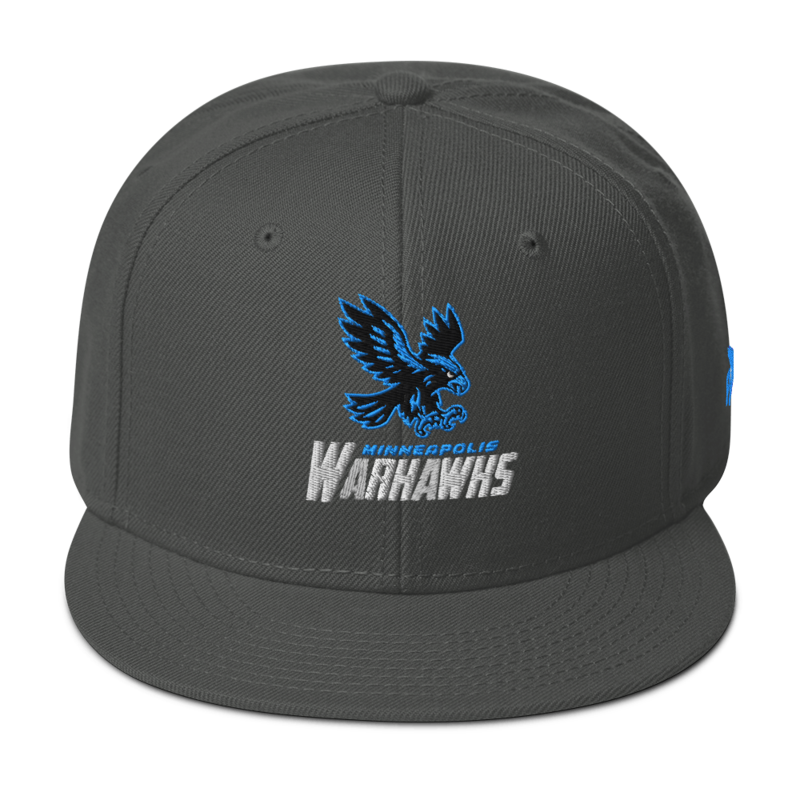 Minneapolis Warhawks - Snapback Logo Hat – One size, Charcoal gray