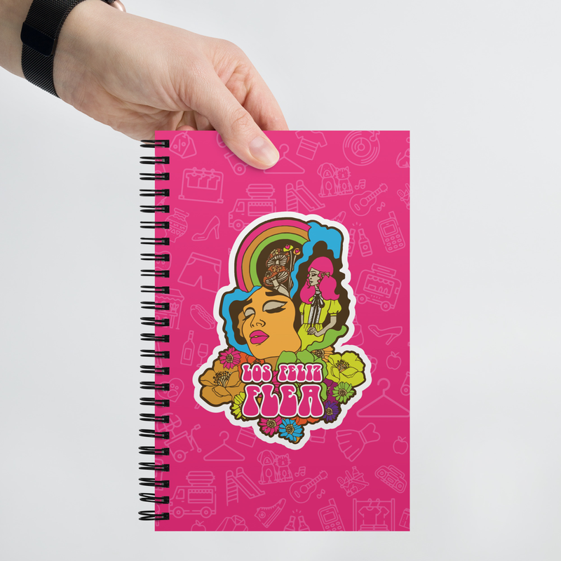 Los Feliz Flea Pink Spiral notebook