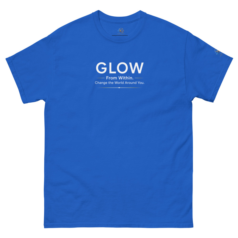 Glow Unisex classic tee (White letters) – S, Royal