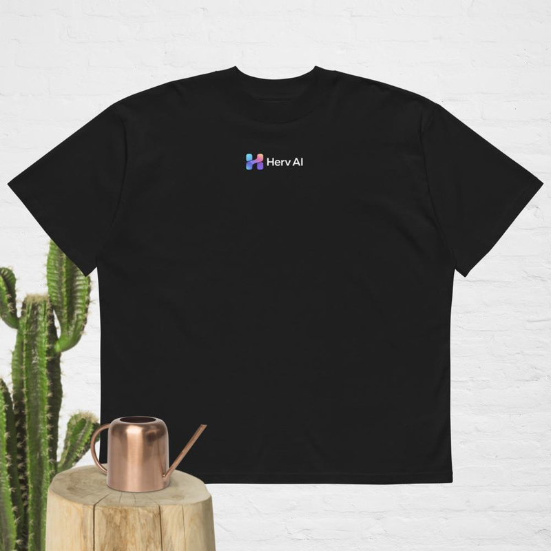Herv AI Unisex organic oversized high neck t-shirt