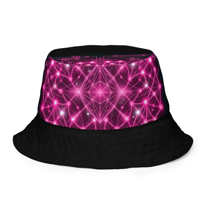 Uncle Benny ® Neural Link Sync IBM Quantum Computer Bucket Hat Neon Pink EST. 2020