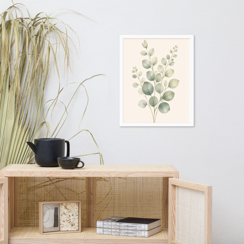 Eucalyptus Stem Framed Botanical Wall Art — Minimalist Watercolor — thumbnail 15