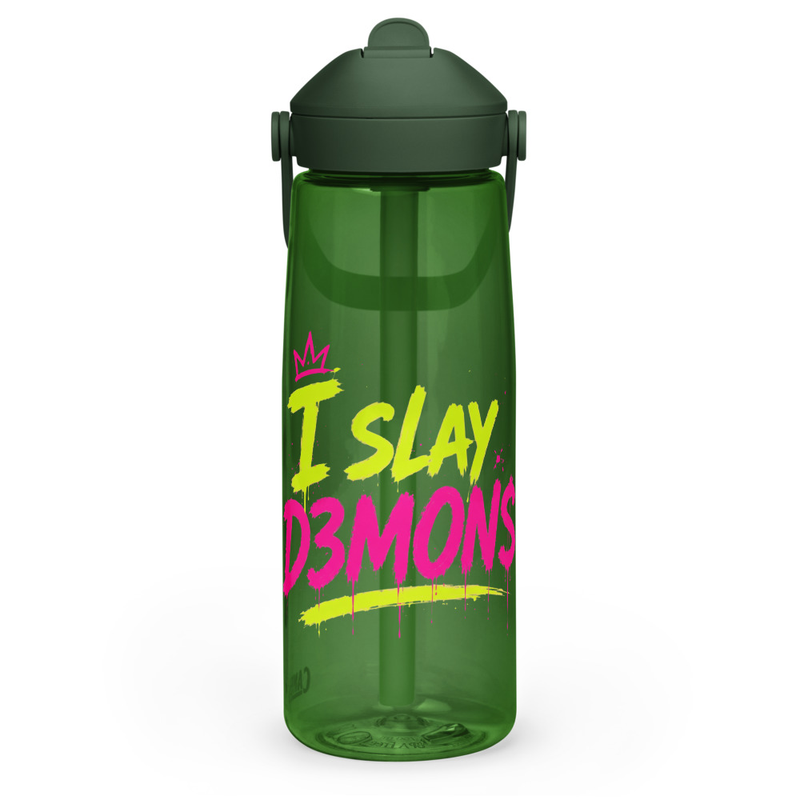 Flip straw "I Slay D3MON$" water bottle