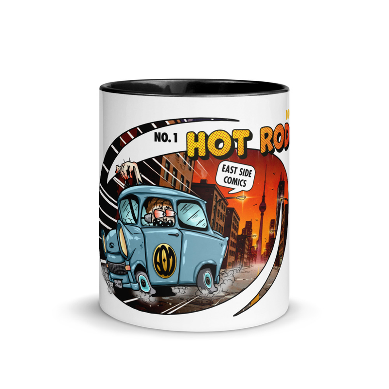 Trabant HOT ROD Comic Tasse mit farbiger Innenseite