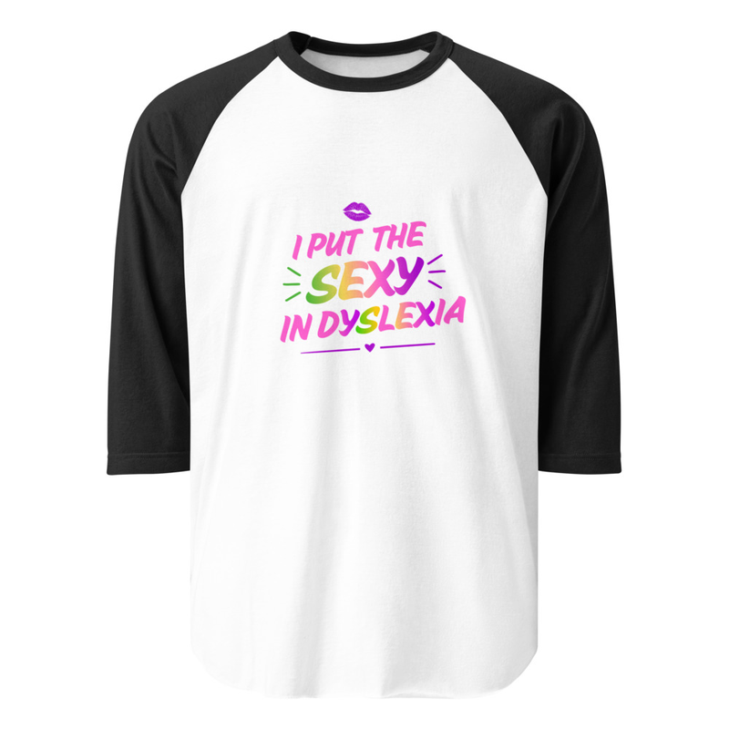 3/4 sleeve raglan shirt – XS, White/Black