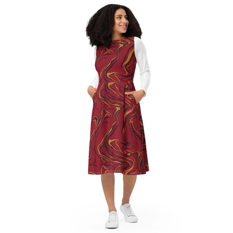 long sleeve midi dress