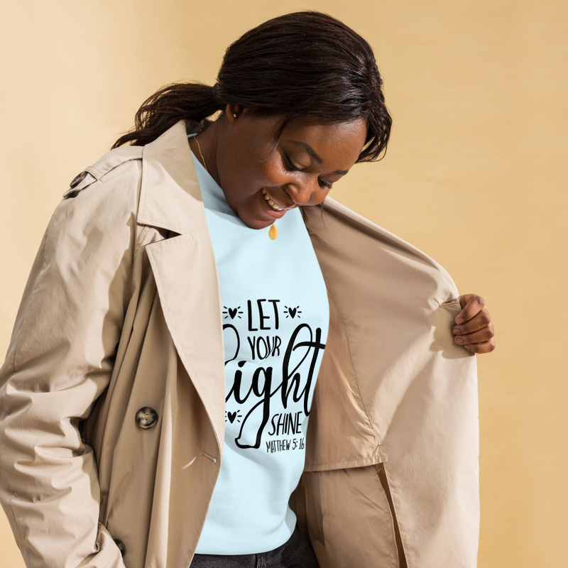 LET YOUR light SHINE - MATTHEW 5:16 - Unisex Premium Sweatshirt – S, Sky Blue