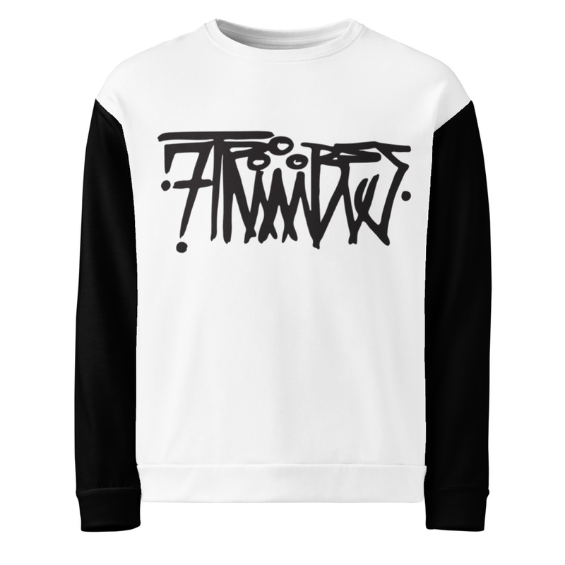 7TRiiiBES BLACK SLEEVE CREWNECK