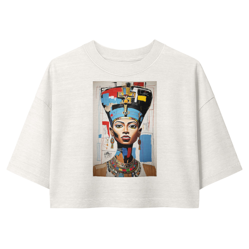 QUEEN YOUR KNOWLEDGE//IS//POWER II - Women’s garment dye cropped tee