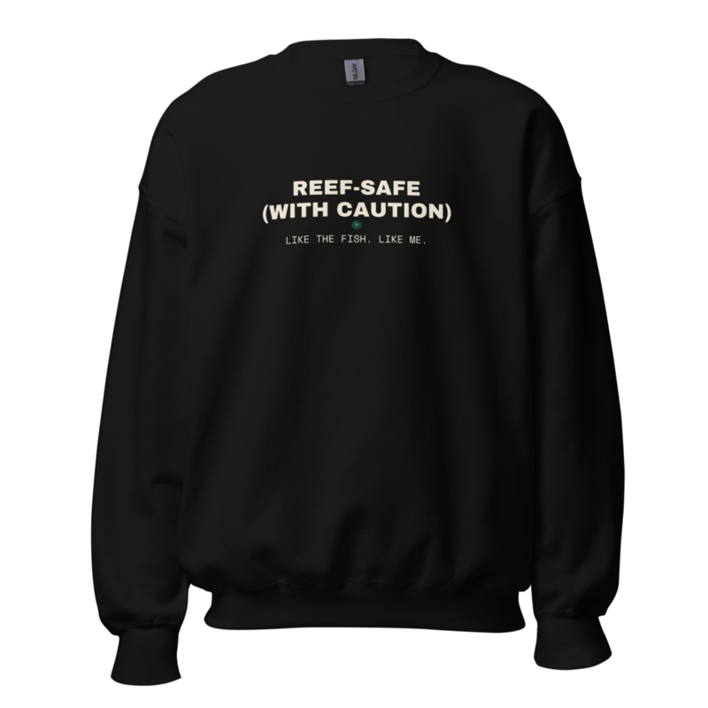 REEF-SAFE (WITH CAUTION) Crewneck mockup