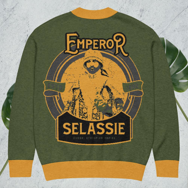Lion of Judah Haile Selassie Knitted cardigan – L, Custom