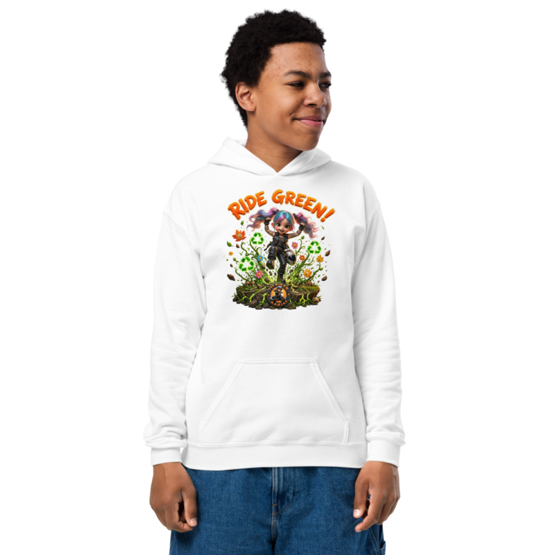 Harper Ride Green Kids Hoodie