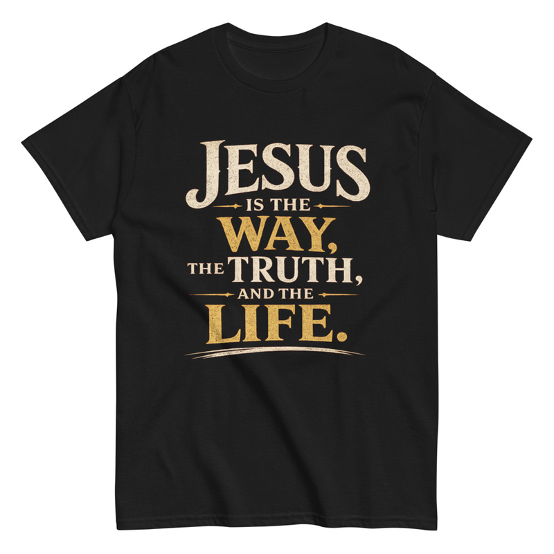 Jesus is the Way Men's Black Tee
