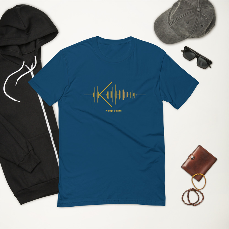 Keep Beats Gold Frequency Tee – XL, Cool Blue