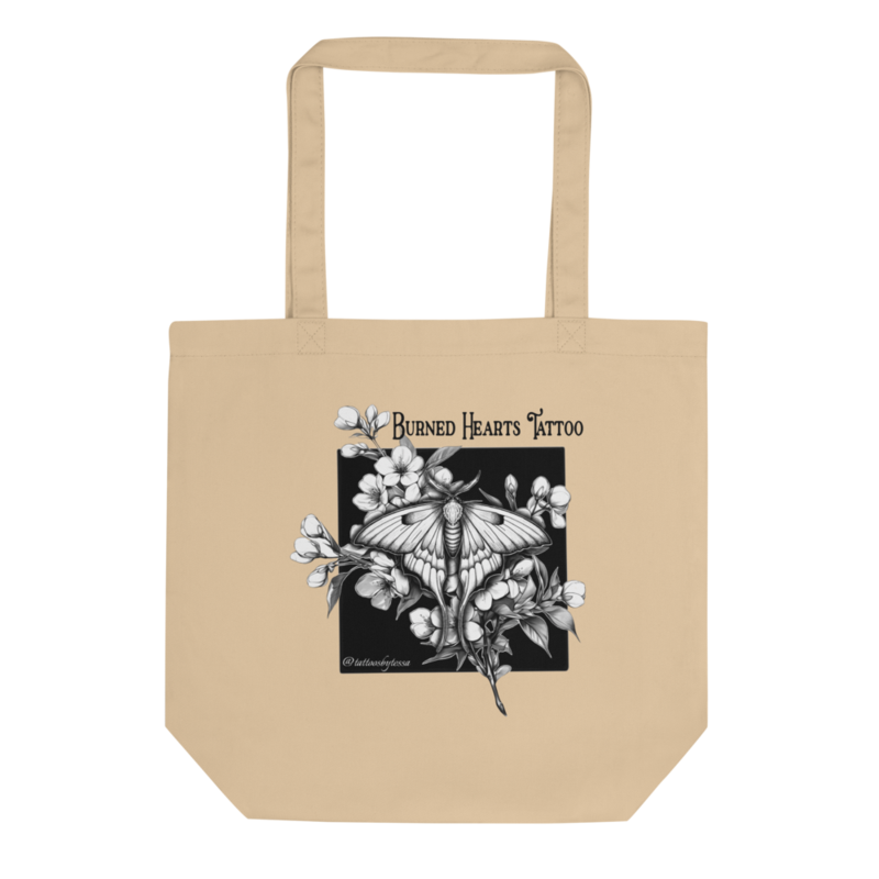 Burned Hearts Lunar Moth Eco Tote Bag - by Tessa