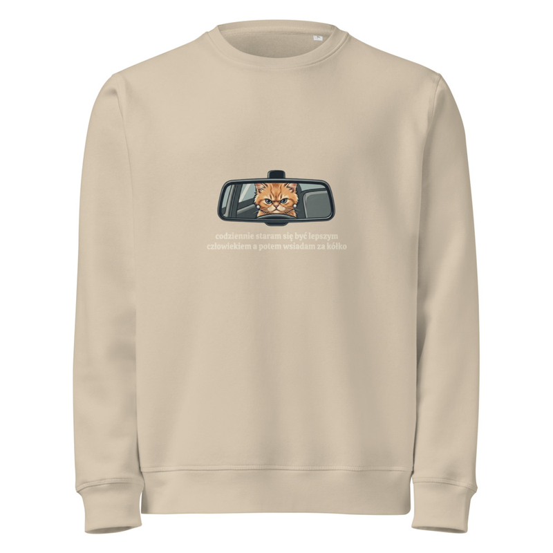 Klasyczna Bluza (Crewneck): „Drogowe Zen” - kolor Desert Dust