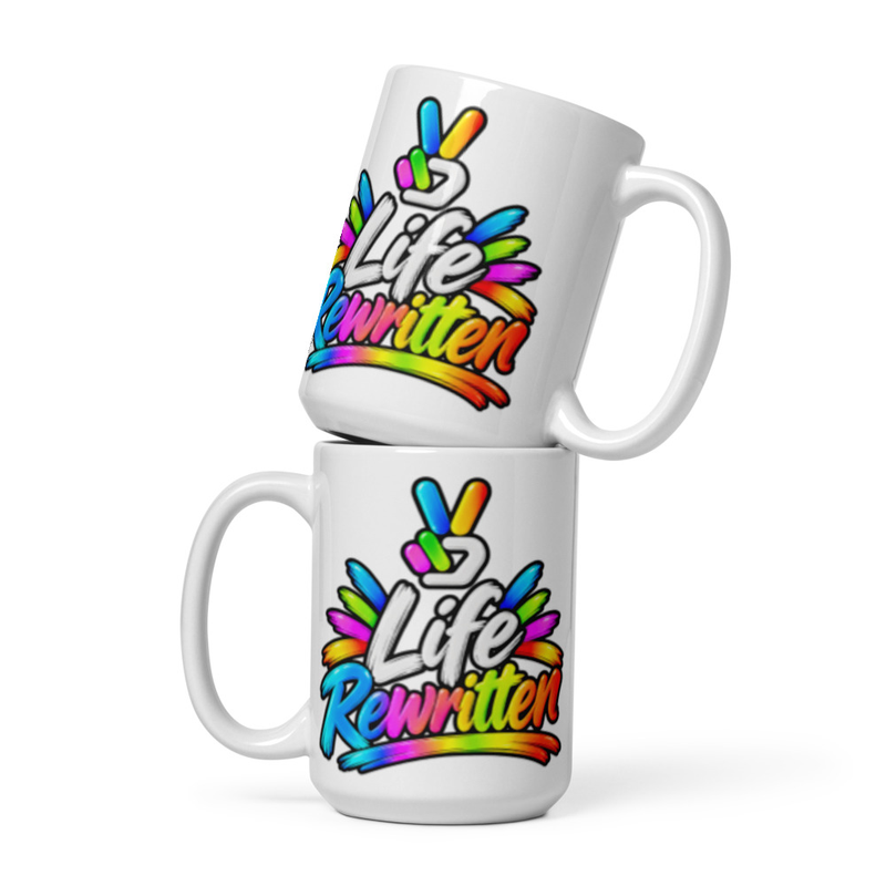 Life Rewritten Mug – 15 oz, White