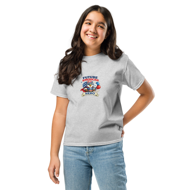 BMT Kids Future American Hero Youth classic tee – S, Sport Grey