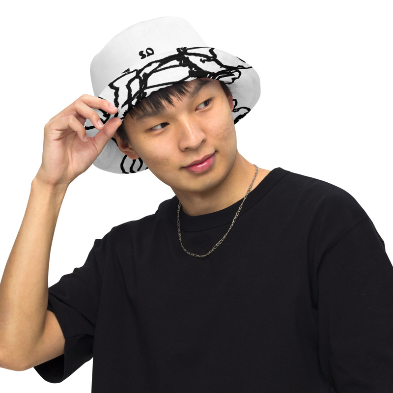 Solu Reversible bucket hat - White & Blk