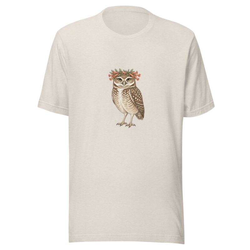 Burrowing Owl Flower Crown Tee — Floof