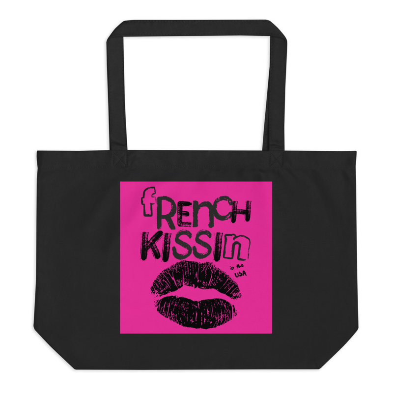 French Kissin In The USA Graphic Tote Bag – Neon Hot Pink by Disco Dollie