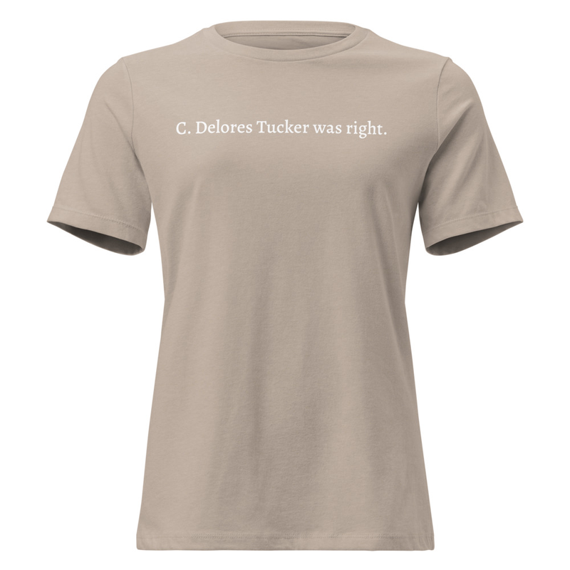 C. Delores Tucker Tee - White (Women's) – S, Heather Stone