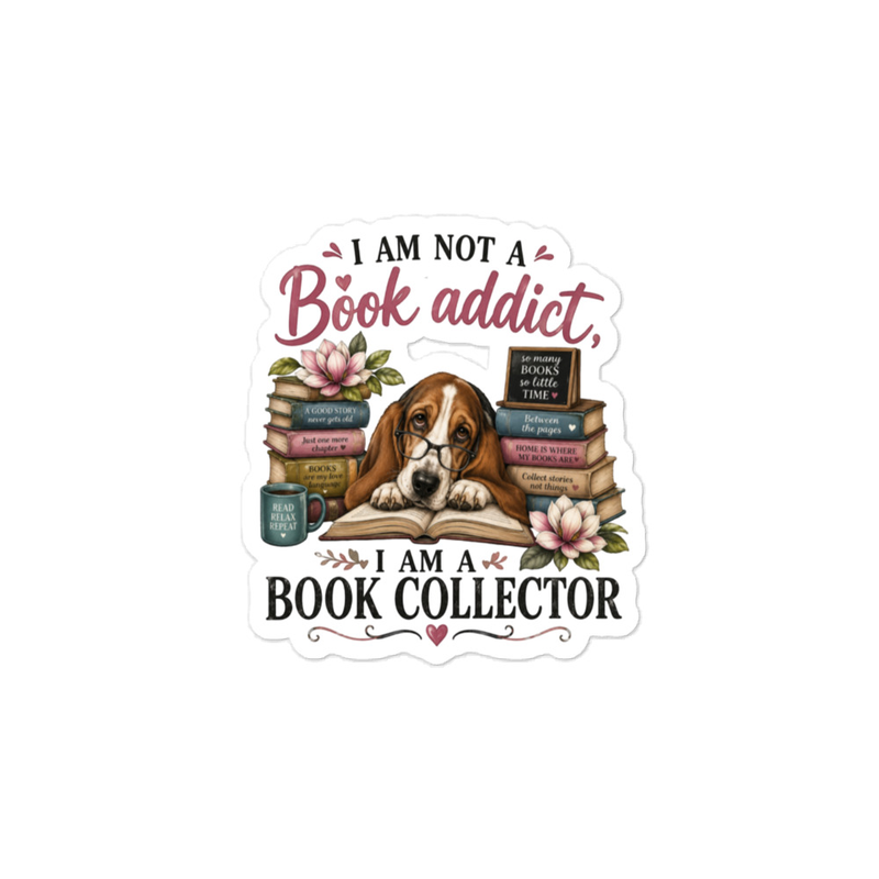Book Addict Kiss-cut vinyl decals – 4″×6″, Satin