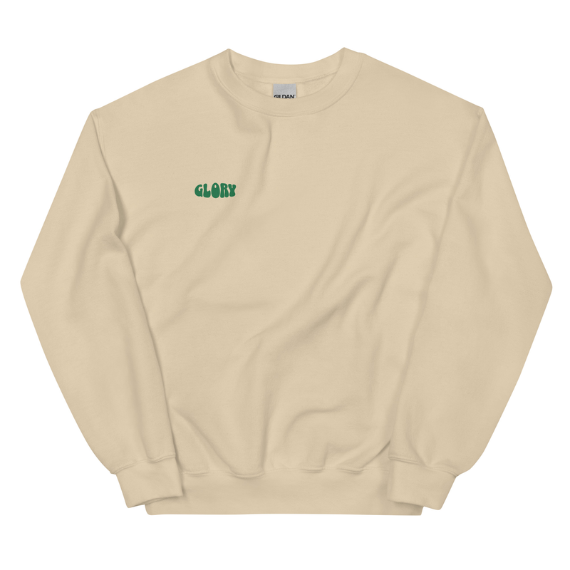 "JESUS SAVED MY LIFE" Crewneck-Tan/Green