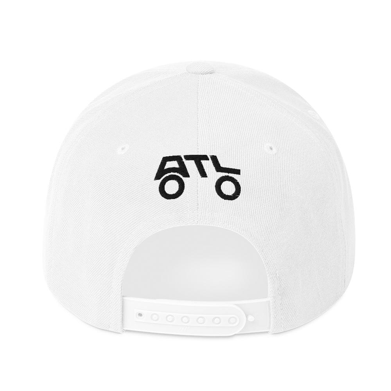 Snapback Hat - Black Out (REAR BRAND MARK) – One size, White