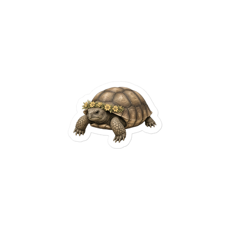 Gopher Tortoise Flower Crown Sticker — Floof
