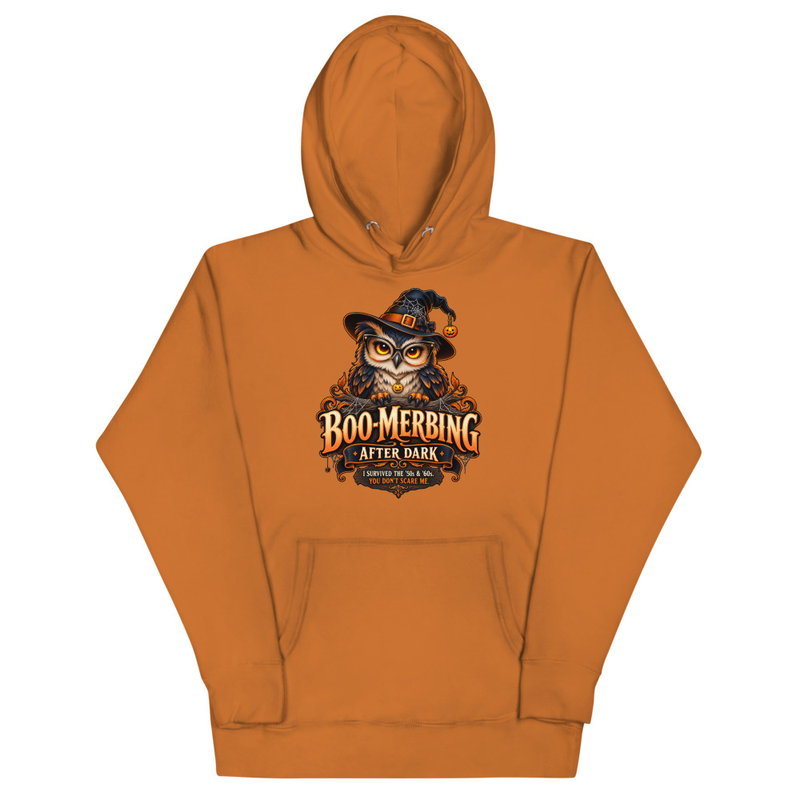 “Spooky Owl” Premium Hoodie — BOOMERBING AFTER DARK™