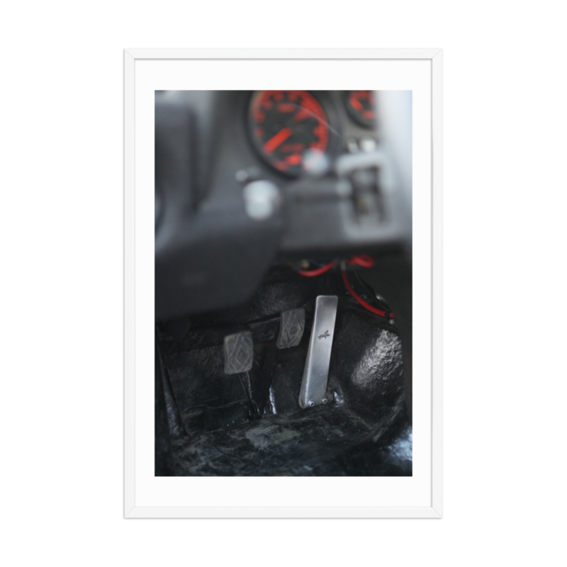 Renault Alpine A310 Gas Pedal - Framed poster (in) – 24″×36″, White
