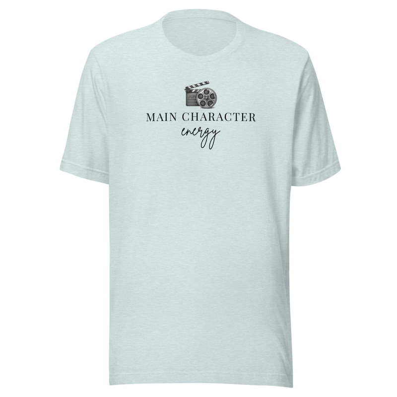 Main Character Energy Tee – XS, Heather Prism Ice Blue