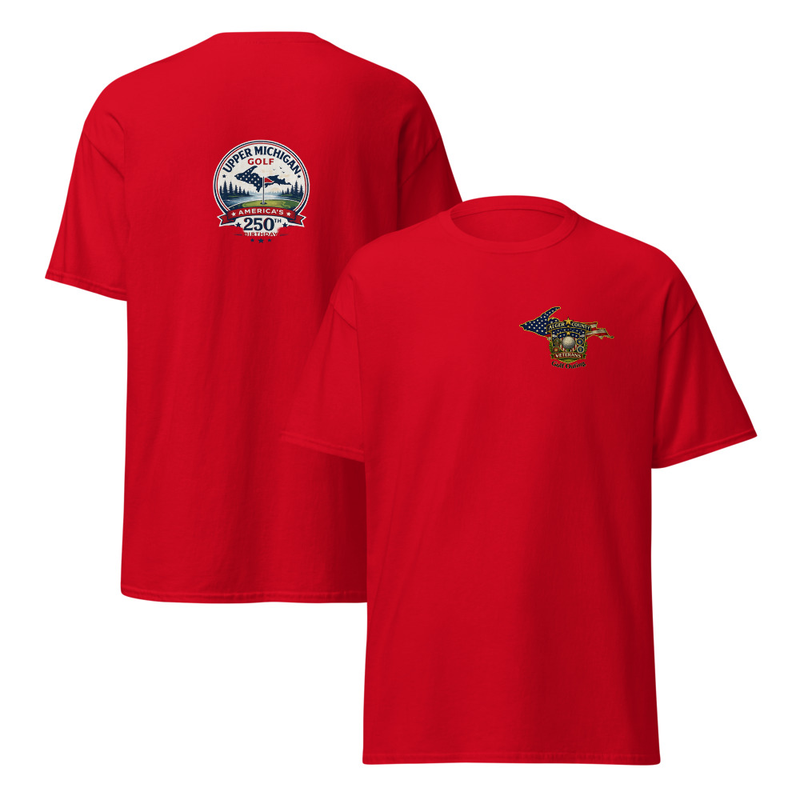 Alger County Veteran's Golf Outing Logo #6 Unisex classic tee – M, Red