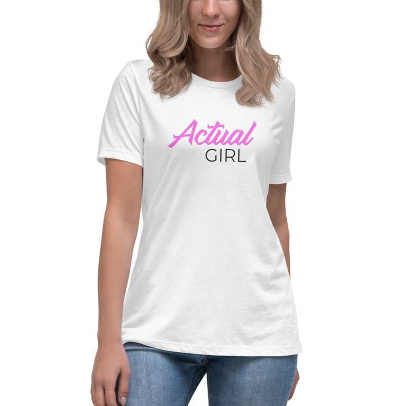 "Essence-Save Girls Sports" Actual Girl Relaxed T-shirt- for Women
