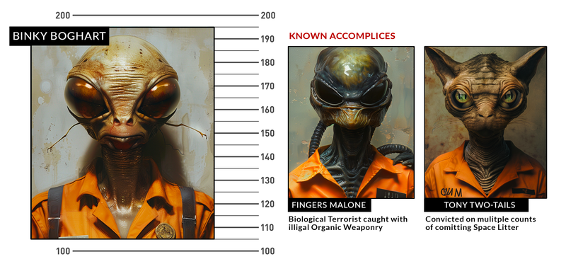 Alien Mugshots - Binky Boghart