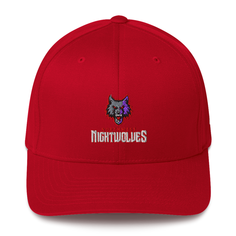 Northwest Nightwolves - Fitted Logo Hat – S/M, Red