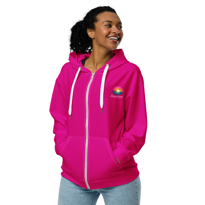 Painted Paradise Unisex zip hoodie (hot pink)