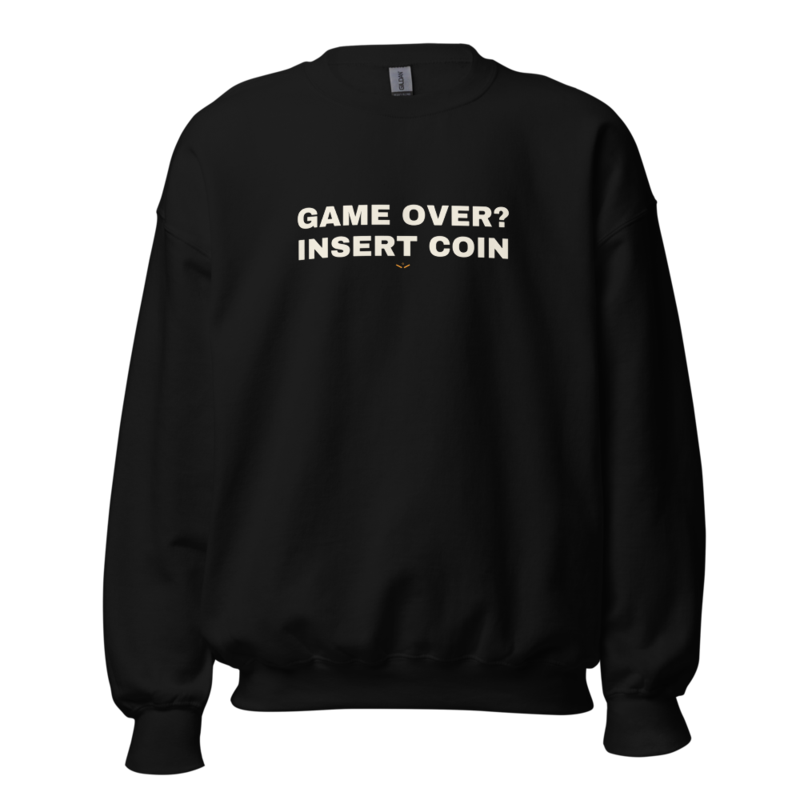 GAME OVER? INSERT COIN Crewneck mockup