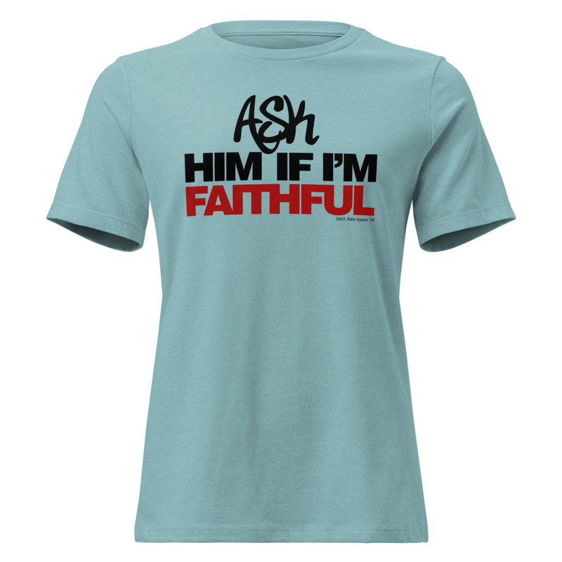 Faithful Woman - Ladies Relaxed T-Shirt – XL, Heather Blue Lagoon