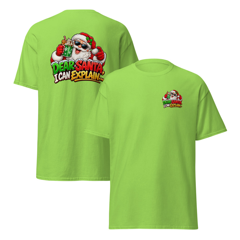 Dear Santa I can Explain Unisex classic tee – S, Lime