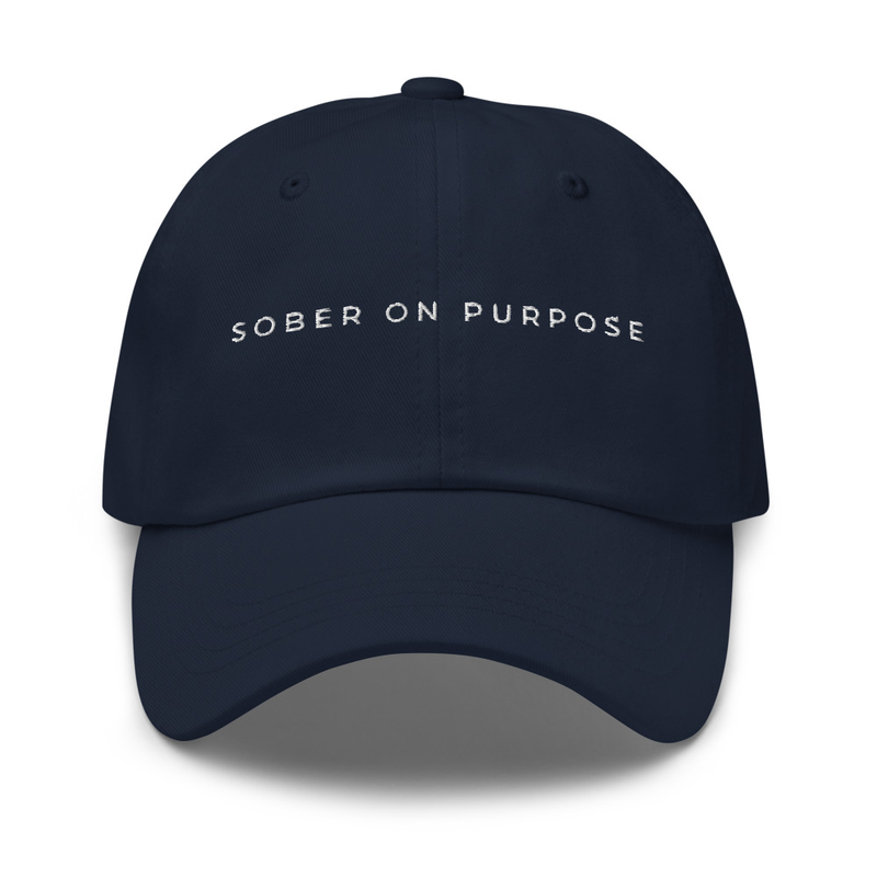 SOBER ON PURPOSE // Dad hat with color – One size, Navy