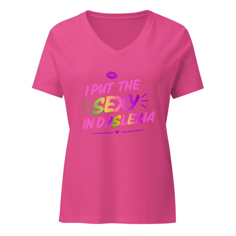 Women’s relaxed v-neck t-shirt – S, Berry