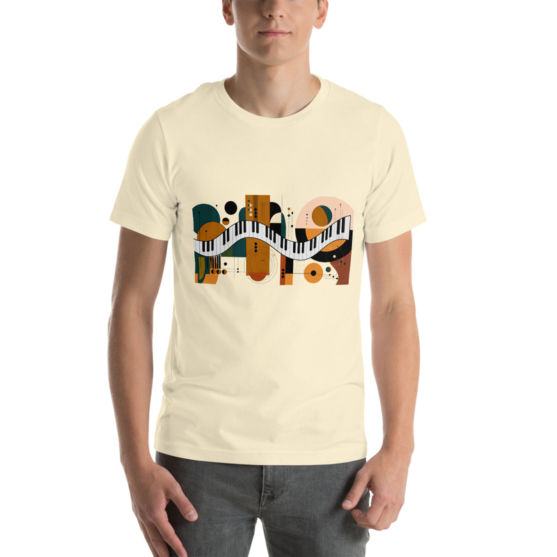 Abstract Piano Keyboard on Unisex T-shirt – Image 8