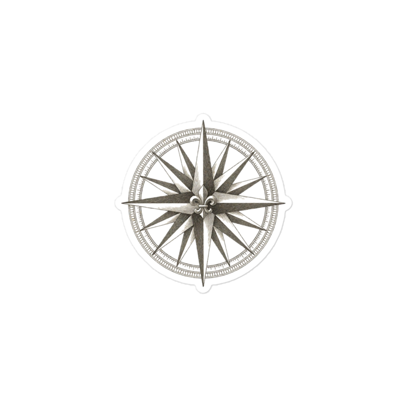 Compass Rose Sticker — Sailing merch